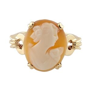10K Yellow Gold Cameo Ring Size 6 #16155